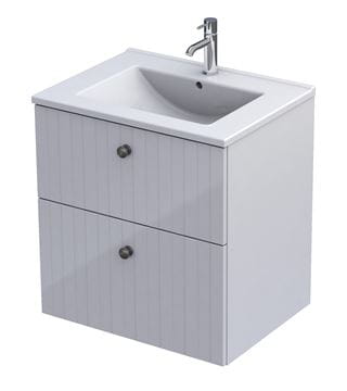 ORISTO NARVIK skříňka pod umyvadlo 59,8x45,5x62 cm, 2 zásuvky, s žebrováním, bílá mat NAR-RIB-060-W Obrázek - fotka