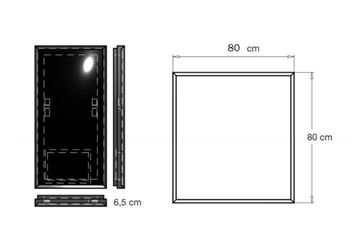 INDA PIRANO zrcadlo 80x80 cm, s osvětlením, s regulací stmívání S921020NE Technický nákres
