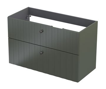 ORISTO NARVIK skříňka pod umyvadlo 99,8x45,5x62 cm, 2 zásuvky, s žebrováním, olivově zelená mat