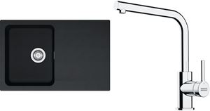FRANKE SETT111Č tectonitový dřez OID 611-78 černý, baterie FS 3230 chrom