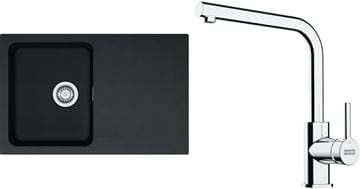 FRANKE SETT111Č tectonitový dřez OID 611-78 černý, baterie FS 3230 chrom
