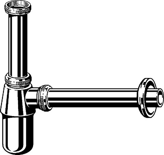 VIEGA 5753.904 designový sifon k umyvadlu DN32, s převlečnou maticí 5/4, chrom 122157 Obrázek - fotka