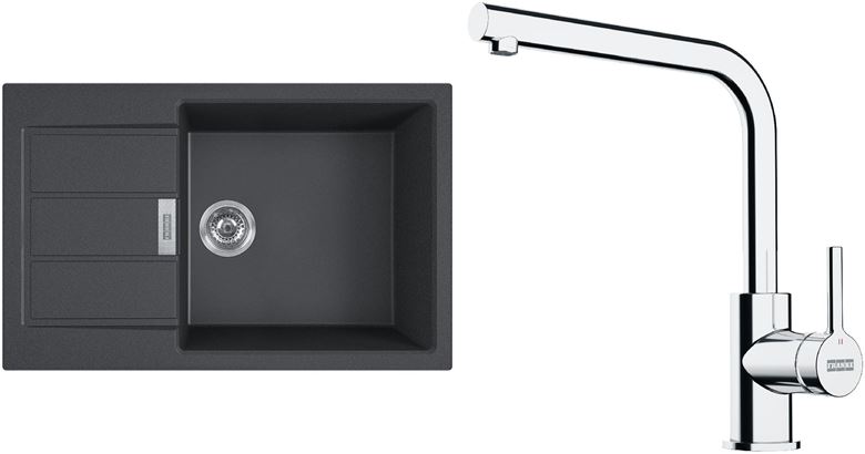 FRANKE SETT116Č tectonitový dřez S2D 611-78 XL černý, baterie FS 3230 chrom 143.0687.353 Obrázek - Hlavní obrázek