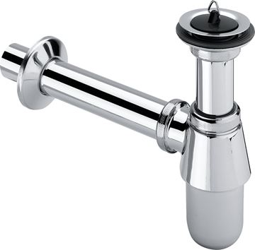 VIEGA 5755 designový sifon k umyvadlu DN32, s převlečnou maticí 5/4 a výpustí, chrom