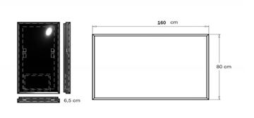 INDA PIRANO zrcadlo 160x80 cm, s osvětlením, s regulací stmívání S921060NE Technický nákres