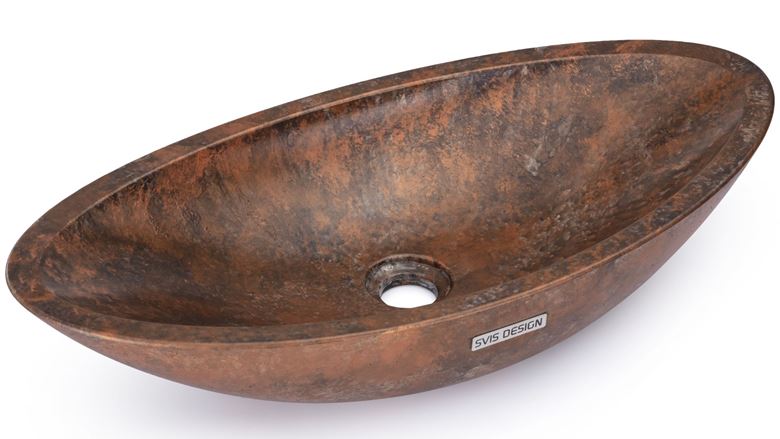 SVIS DESIGN ORION BASIC umyvadlová mísa 60 cm, bez přepadu, beton, měděná/černá UBX040006000005012 Obrázek - fotka