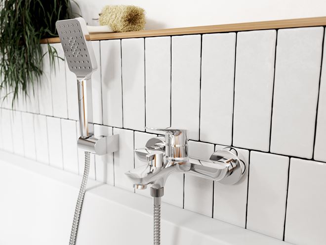 NOVASERVIS METALIA 54 vanová nástěnná baterie, s přepínačem, se sprchovou soupravou, Eco, chrom 54021,0 Obrázek - fotka