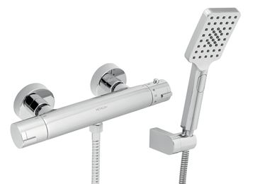 NOVASERVIS METALIA 57 sprchová nástěnná termostatická baterie, se sprchovou soupravou, Eco, chrom
