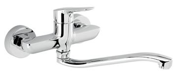 NOVASERVIS METALIA 54 umyvadlová/dřezová nástěnná baterie, Eco, chrom