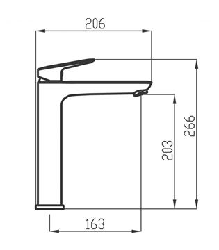 NOVASERVIS METALIA 54 umyvadlová stojánková baterie, Eco, chrom 54501/1,0 Technický nákres