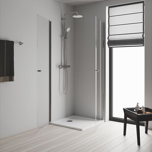GROHE TEMPESTA SYSTEM 210 sprchový set s termostatickou baterií, horní sprcha, ruční sprcha se 3 proudy, tyč, hadice, Water Saving, chrom 26848000 Obrázek - fotka