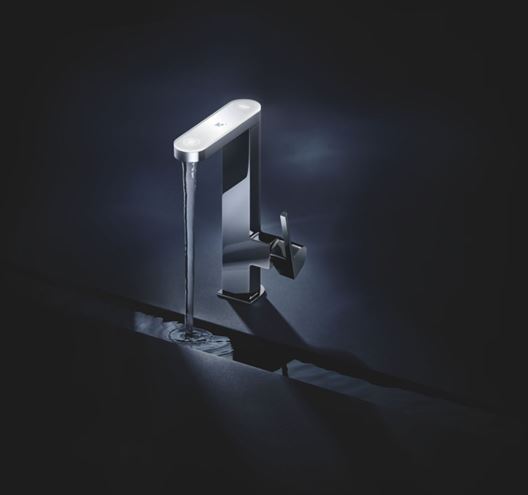 GROHE PLUS umyvadlová stojánková baterie, digitální, napájení z baterie, s odtokovou soupravou, Water Saving, chrom 23958003 Obrázek - fotka