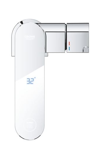 GROHE PLUS umyvadlová stojánková baterie, digitální, napájení z baterie, s odtokovou soupravou, Water Saving, chrom 23958003 Obrázek - fotka