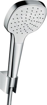 HANSGROHE CROMA SELECT E 1JET sprchová souprava 3-dílná, ruční sprcha 110x110 mm, hadice, držák, bílá/chrom