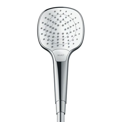HANSGROHE CROMA SELECT E 3JET ruční sprcha 110x110 mm, 3 proudy, bílá/chrom 26812400 Obrázek - fotka