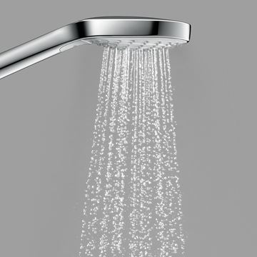 HANSGROHE CROMA SELECT E 3JET ruční sprcha 110x110 mm, 3 proudy, EcoSmart, bílá/chrom 26813400 Obrázek - fotka