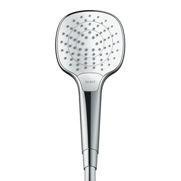 HANSGROHE CROMA SELECT E 3JET ruční sprcha 110x110 mm, 3 proudy, EcoSmart, bílá/chrom 26813400 Obrázek - fotka