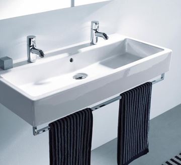 DURAVIT VERO umyvadlo 120 cm, se 2 otvory pro baterie a přepadem 0454120024 Obrázek - fotka