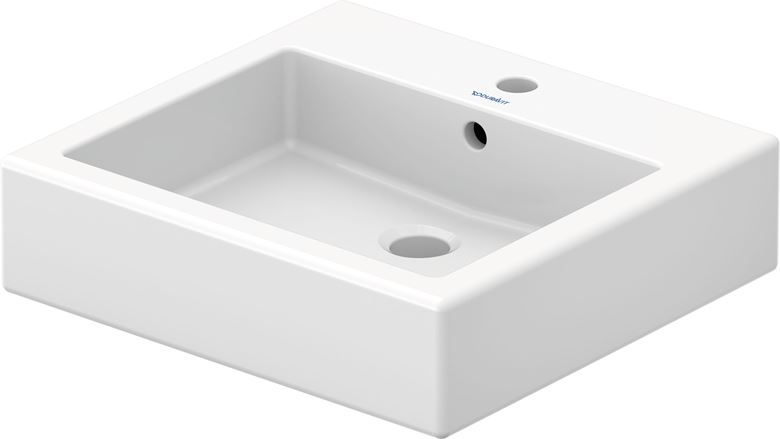 DURAVIT VERO umyvadlo na desku 50 cm, s otvorem pro baterii a přepadem, broušené 0452500000 Obrázek - Hlavní obrázek