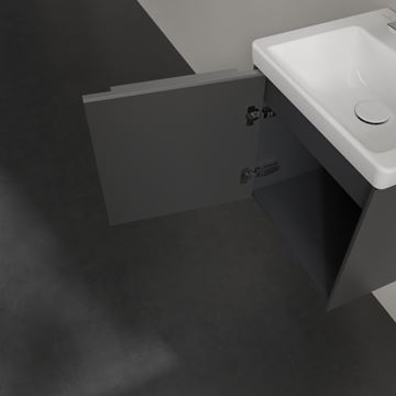 VILLEROY & BOCH VERITY EXCLUSIVE skříňka pod umývátko 42,3x37,8x42,9 cm, 1 dvířka, panty vlevo, Graphite A87900VR Obrázek - fotka