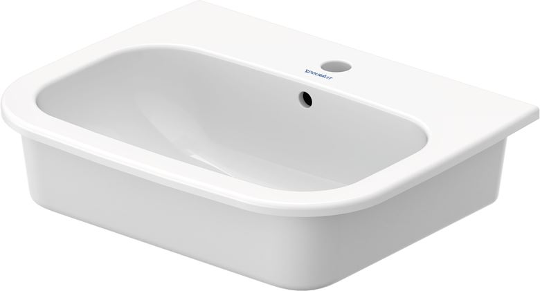 DURAVIT D-CODE umyvadlo 54,5 cm, s otvorem pro baterii a přepadem 0337540000 Obrázek - Hlavní obrázek