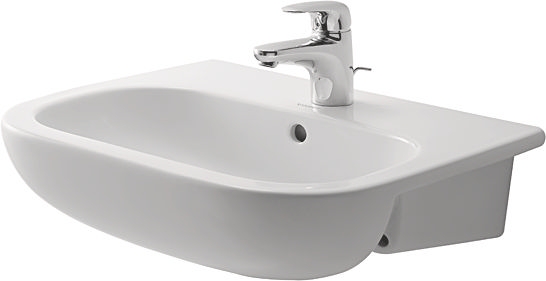 DURAVIT D-CODE umyvadlo 55 cm, s otvorem pro baterii a přepadem 0339550000 Obrázek - Hlavní obrázek