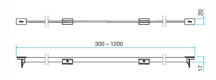 VIEGA ADVANTIX VARIO 4965.30 můstkový rošt SR1 1200 mm, kartáčovaná nerez ocel 686284 Technický nákres