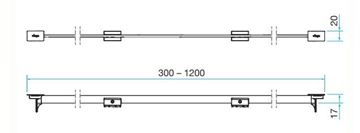 VIEGA ADVANTIX VARIO 4965.30 můstkový rošt SR1 1200 mm, kartáčovaná nerez ocel 686284 Technický nákres
