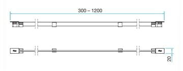 VIEGA ADVANTIX VARIO 4967.32 můstkový rošt SR3 1200 mm, černá 736583 Technický nákres