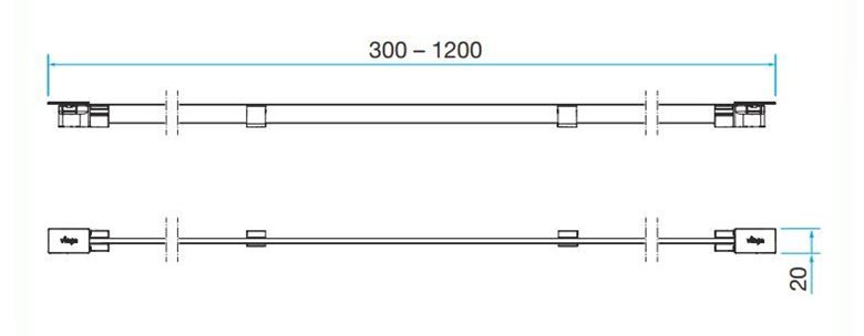 VIEGA ADVANTIX VARIO 4967.32 můstkový rošt SR3 1200 mm, černá 736583 Technický nákres