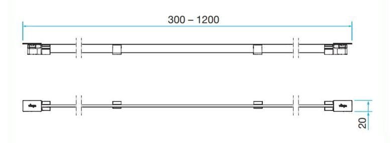 VIEGA ADVANTIX VARIO 4967.33 můstkový rošt SR4 1200 mm, bílá 736590 Technický nákres