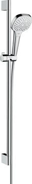 HANSGROHE CROMA SELECT E MULTI 3JET sprchová souprava 3-dílná, ruční sprcha 110x110 mm, 3 proudy, tyč, hadice, EcoSmart, bílá/chrom