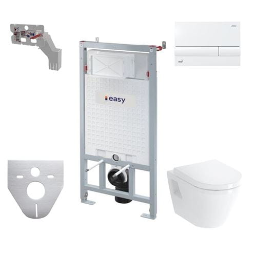 VITRA INTEGRA závěsné WC s montážním prvkem SÁDROMODUL, sedátko, bílé tlačítko PT1.ALDF-KK.W.28 Obrázek - Hlavní obrázek