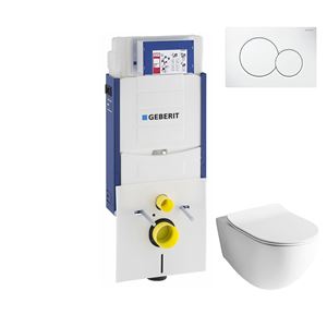 ARTCERAM FILE 2.0 závěsné WC s montážním prvkem Concept Kombifix, Rimless splachování, SoftClose sedátko, bílé tlačítko