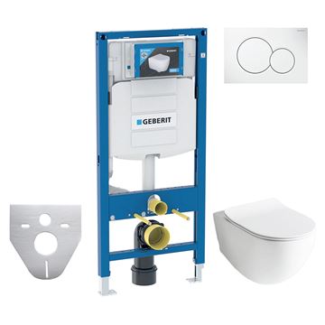 ARTCERAM FILE 2.0 závěsné WC s montážním prvkem Concept Duofix, Rimless splachování, SoftClose sedátko, bílé tlačítko