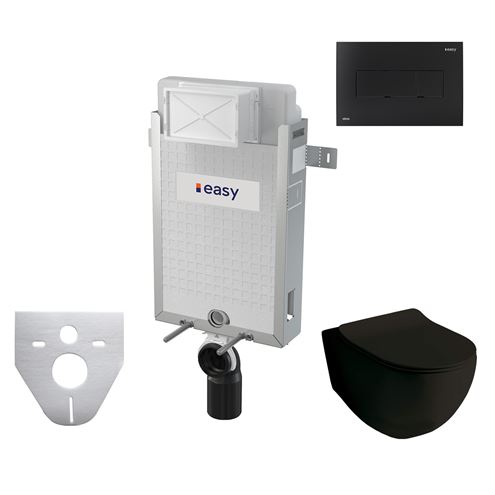 ARTCERAM FILE 2.0 závěsné WC s montážním prvkem Easy Renovmodul, Rimless splachování, SoftClose sedátko, černé tlačítko PT3.ALKF-RSC.B.13 Obrázek - Hlavní obrázek