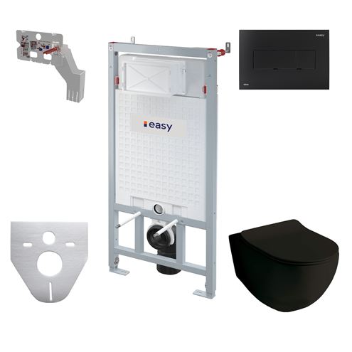 ARTCERAM FILE 2.0 závěsné WC s montážním prvkem Easy Sádromodul, Rimless splachování, SoftClose sedátko, černé tlačítko PT3.ALDF-RSC.B.14 Obrázek - Hlavní obrázek