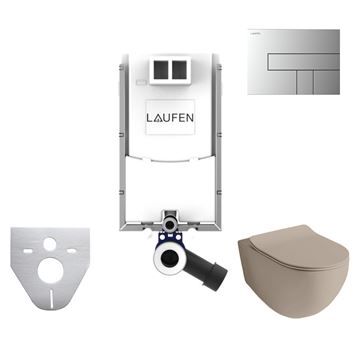 ARTCERAM FILE 2.0 závěsné WC s montážním prvkem Laufen Ineo TW102, Rimless splachování, SoftClose sedátko, chromové tlačítko