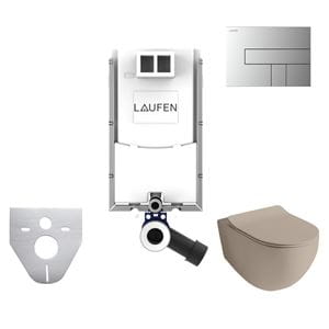 ARTCERAM FILE 2.0 závěsné WC s montážním prvkem Laufen Ineo TW102, Rimless splachování, SoftClose sedátko, chromové tlačítko