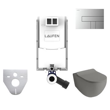ARTCERAM FILE 2.0 závěsné WC s montážním prvkem Laufen Ineo TW102, Rimless splachování, SoftClose sedátko, chromové tlačítko
