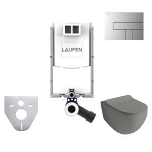 ARTCERAM FILE 2.0 závěsné WC s montážním prvkem Laufen Ineo TW102, Rimless splachování, SoftClose sedátko, chromové tlačítko