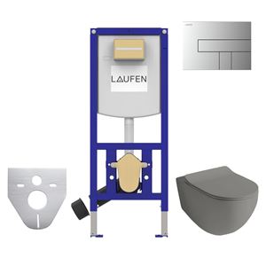 ARTCERAM FILE 2.0 závěsné WC s montážním prvkem Laufen Ineo CW102, Rimless splachování, SoftClose sedátko, chromové tlačítko