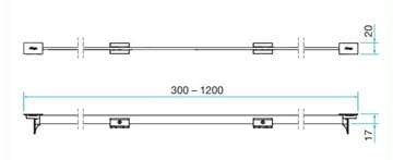 VIEGA ADVANTIX VARIO 4965.31 můstkový rošt SR2 1200 mm, lesklá nerez ocel 686291 Technický nákres