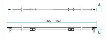 VIEGA ADVANTIX VARIO 4965.32 můstkový rošt SR3 1200 mm, černá 711870 Technický nákres