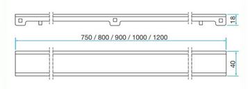 VIEGA ADVANTIX 4982.71 rošt pro vložení dlažby ER12 900 mm, nerez ocel 737429 Technický nákres