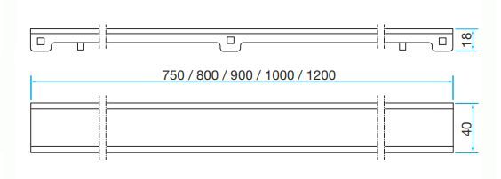 VIEGA ADVANTIX 4982.71 rošt pro vložení dlažby ER12 900 mm, nerez ocel 737429 Technický nákres