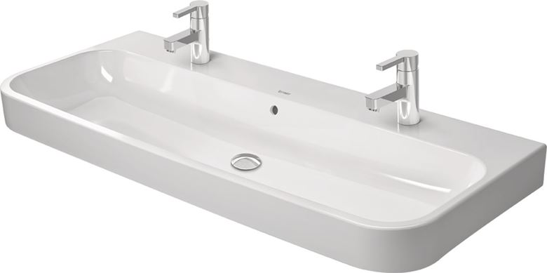 DURAVIT HAPPY D.2 umyvadlo 120 cm, se 2 otvory pro baterie a přepadem, broušené 2318120026 Obrázek - Hlavní obrázek
