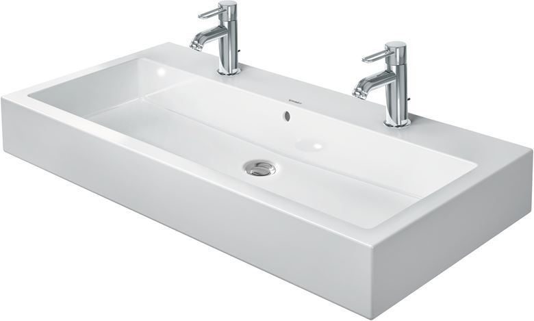 DURAVIT VERO umyvadlo 100 cm, se 2 otvory pro baterie a přepadem 0454100024 Obrázek - fotka