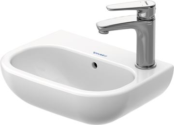 DURAVIT D-CODE umývátko 36 cm, s otvorem pro baterii vpravo a přepadem 07053600082 Obrázek - fotka