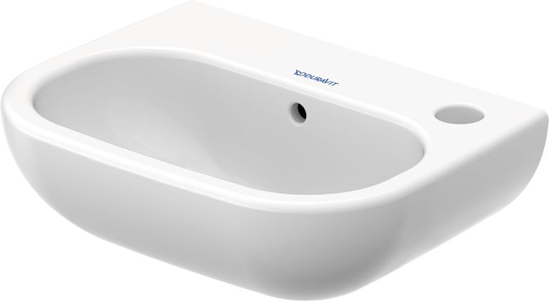 DURAVIT D-CODE umývátko 36 cm, s otvorem pro baterii vpravo a přepadem 07053600082 Obrázek - Hlavní obrázek
